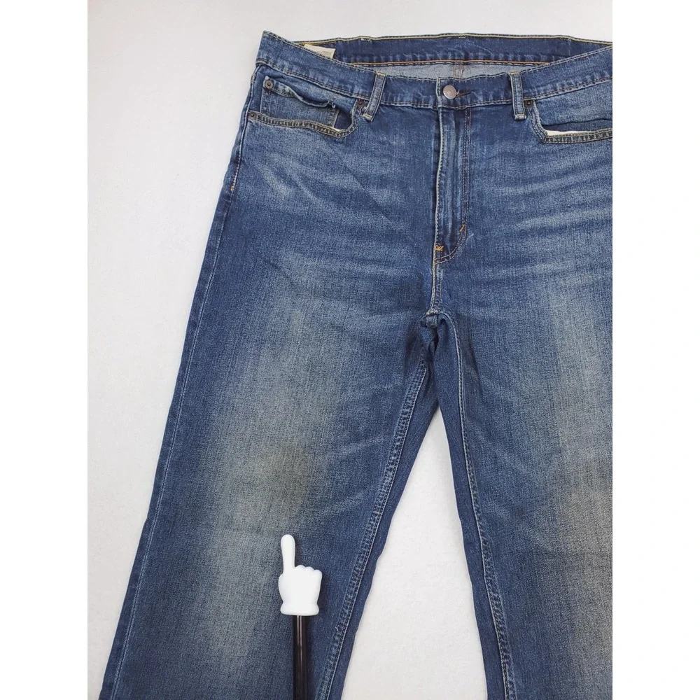 Levis 514 Jeans Mens 38x32 Blue Slim Straight Stretch Denim Pants Medium Wash